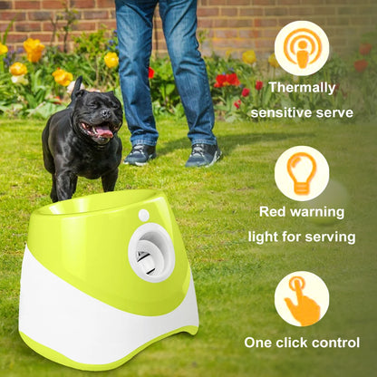 Pet Prime Automatic Dog Ball Thrower, Launcher, Interative Dog Fetch Machine with 3 Tennis Balls for Indoor/Outdoor Throwing Game