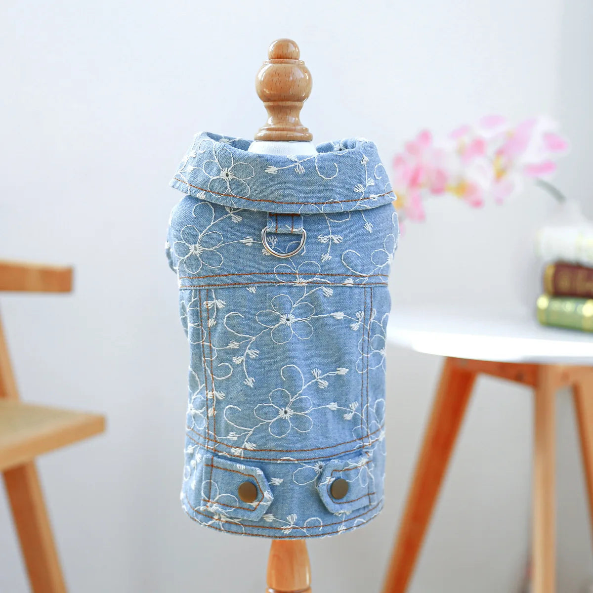 Denim Doggie Pet Jacket, Sleeveless Vest, Jeans Coat, Autumn or Spring Wear,  Apparel For Small, Medium, Dogs or  XS XL sizes for Cat or Puppy