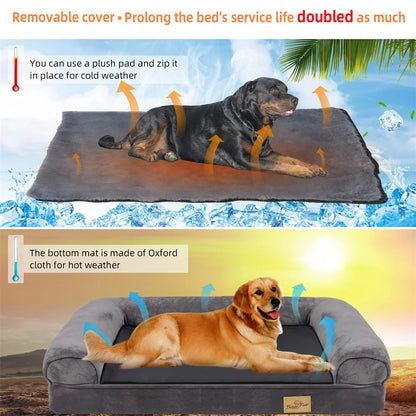 XXXL Large Calming Dog Bed Orthopedic Memory Foam , Waterproof Removable Cover Plush Mat for Small Medium Large Dogs