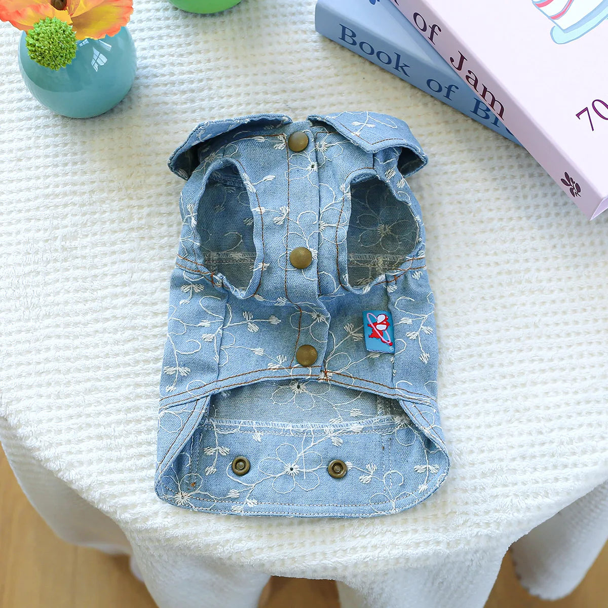 Denim Doggie Pet Jacket, Sleeveless Vest, Jeans Coat, Autumn or Spring Wear,  Apparel For Small, Medium, Dogs or  XS XL sizes for Cat or Puppy