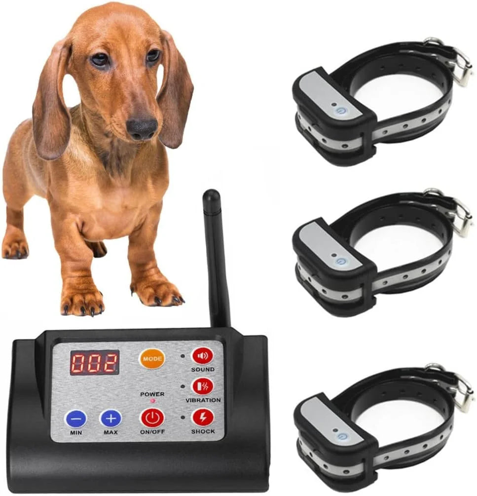 Wireless Dog Fence Electric Pet Containment System, Shock Collars For 3 Dogs Adjustable Range