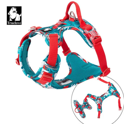 Truelove Pet Explosion-proof Dog Harness, Camouflage, Reflective Nylon Special Edition and Upgrade Version Easy to Adjust