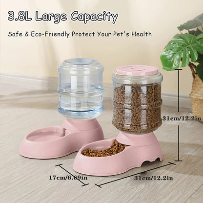 Automatic Water Dispenser Large Capacity, Pet Feeder Small Dog or CatFood Bowl
