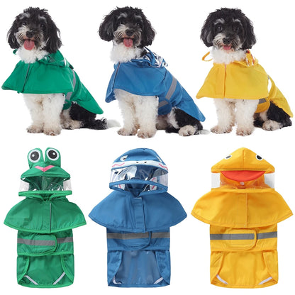 Fashionable Reflective Pet Dog Raincoat ,Hooded ,Waterproof Jacket for Big Dogs