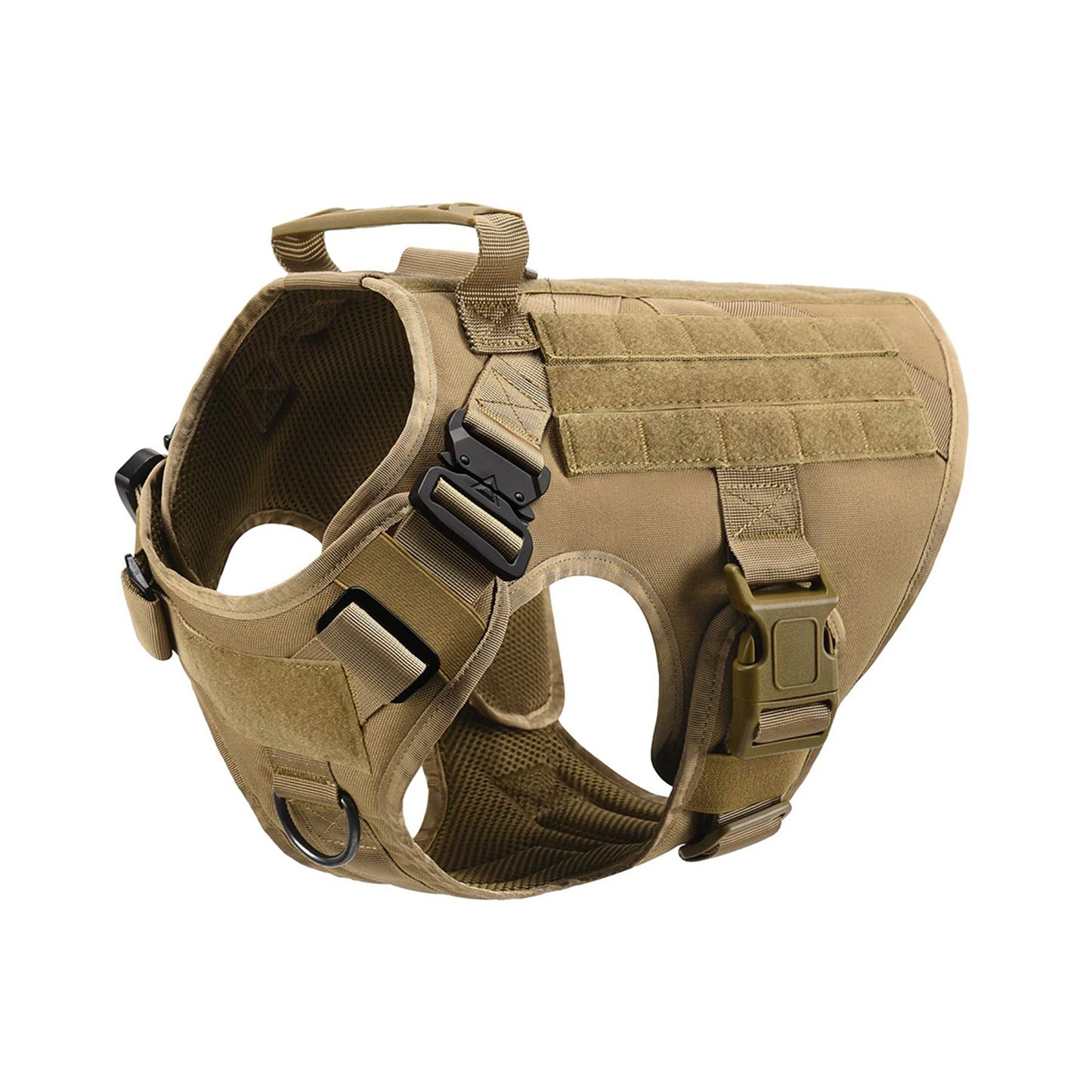 Tactical Dog Harness Collar Leash Molle Pouches For Medium and Large Dogs, Walking Vest Dog Harnesses