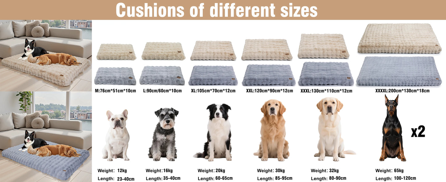 Ultra Plush Dog Bed ,Large Dog Crate Puppy Mattress, Washable Mat