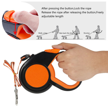 8M Retractable Dog Lead ,Heavy Duty Pet Walking Leash with Strong Reflective Tape Non-Slip Handle for Small, Medium and Large Dogs