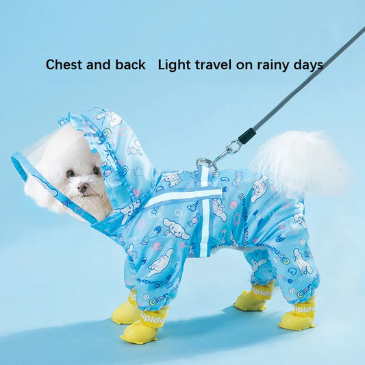 Cinnamoroll Pet Raincoat, Waterproof ,Hood Rain Jacket for Dogs of all Sizes - Keep Your Pup Dry and Stylish