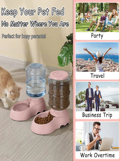 Automatic Water Dispenser Large Capacity, Pet Feeder Small Dog or CatFood Bowl