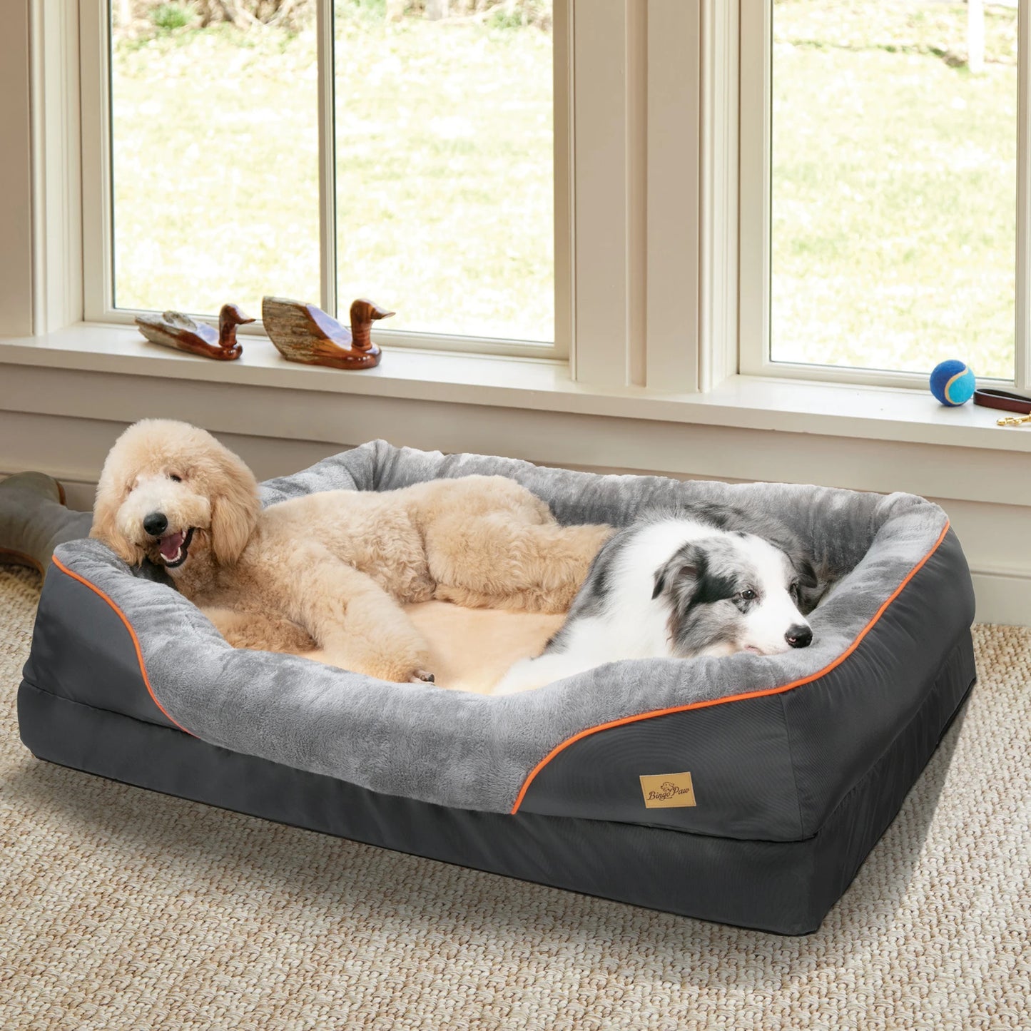 Large Dog Bed Soft and Comfortable ,Anti Allergy ,Warm Fleece, Removable Washable Cover, Waterproof