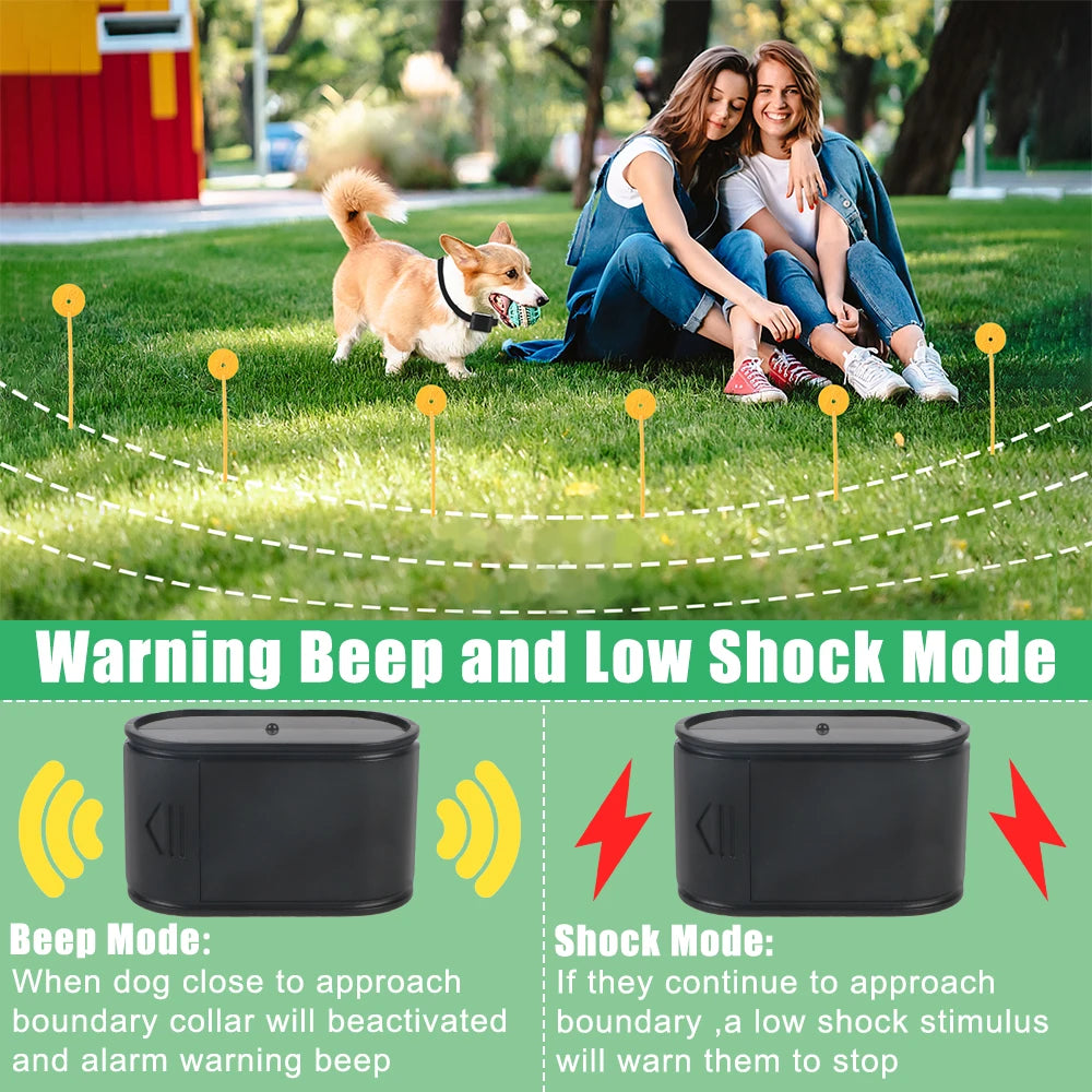 Electric Dog Fence Electronic Pet Fence System Containment, Sound Shocked Collar , Dog Training Collar Waterproof