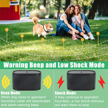 Electric Dog Fence Electronic Pet Fence System Containment, Sound Shocked Collar , Dog Training Collar Waterproof