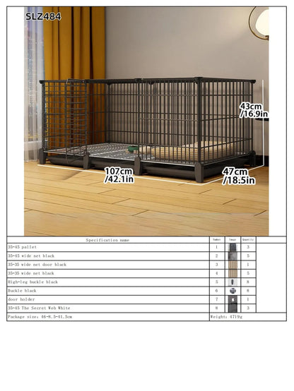 Dog Cage Small Dog Indoor with Separate Toilet Household Corgi Teddy Pomeranian House Kennel Dog Pet Fence