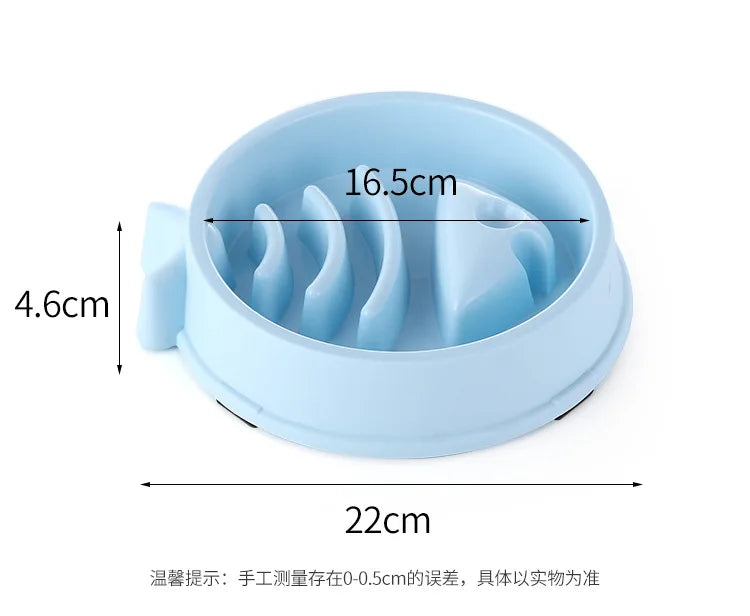 Pet Cat and Dog Slow Food Bowl, Anti-choking , Non-slip, Multiple Colors and Shapes