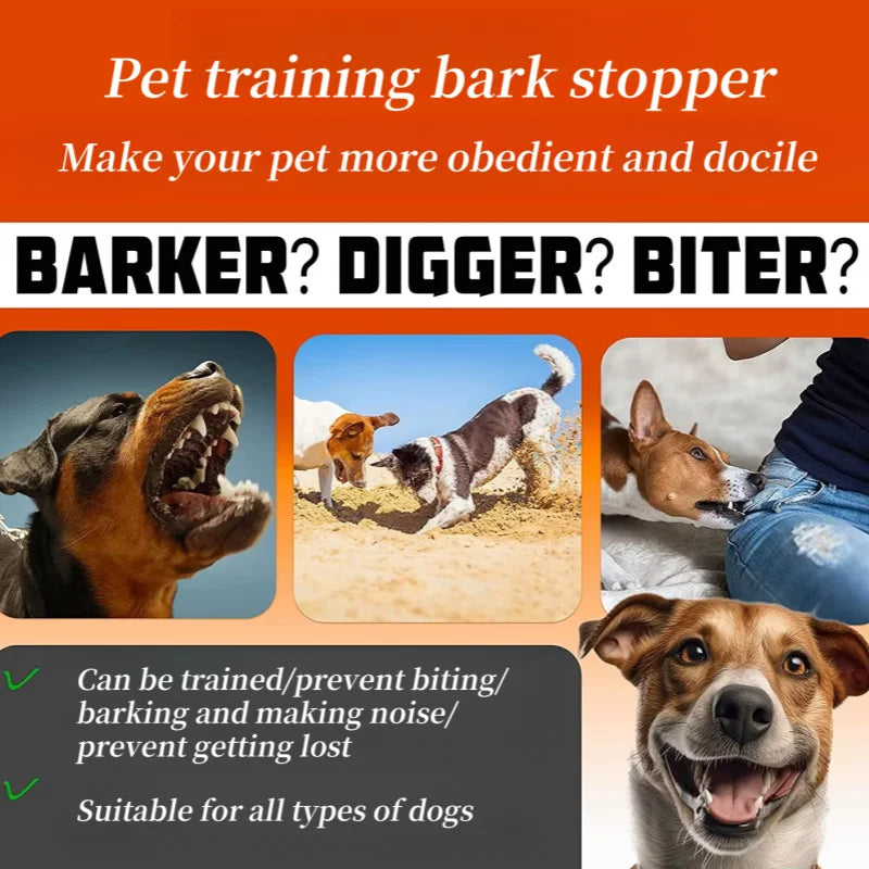 Waterproof Dog Bark Collar, Rechargeable Anti-Bark Collar For Dogs,  Stop Barking, Dogs with Vibration Training Collar,  For Small, or Medium Dogs