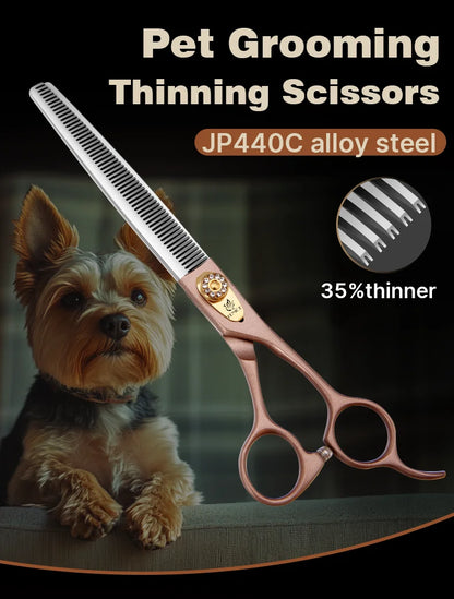 Fenice High-grade 7.5inch JP440C Steel pet grooming thinner scissorswith Thinning rate of 35%