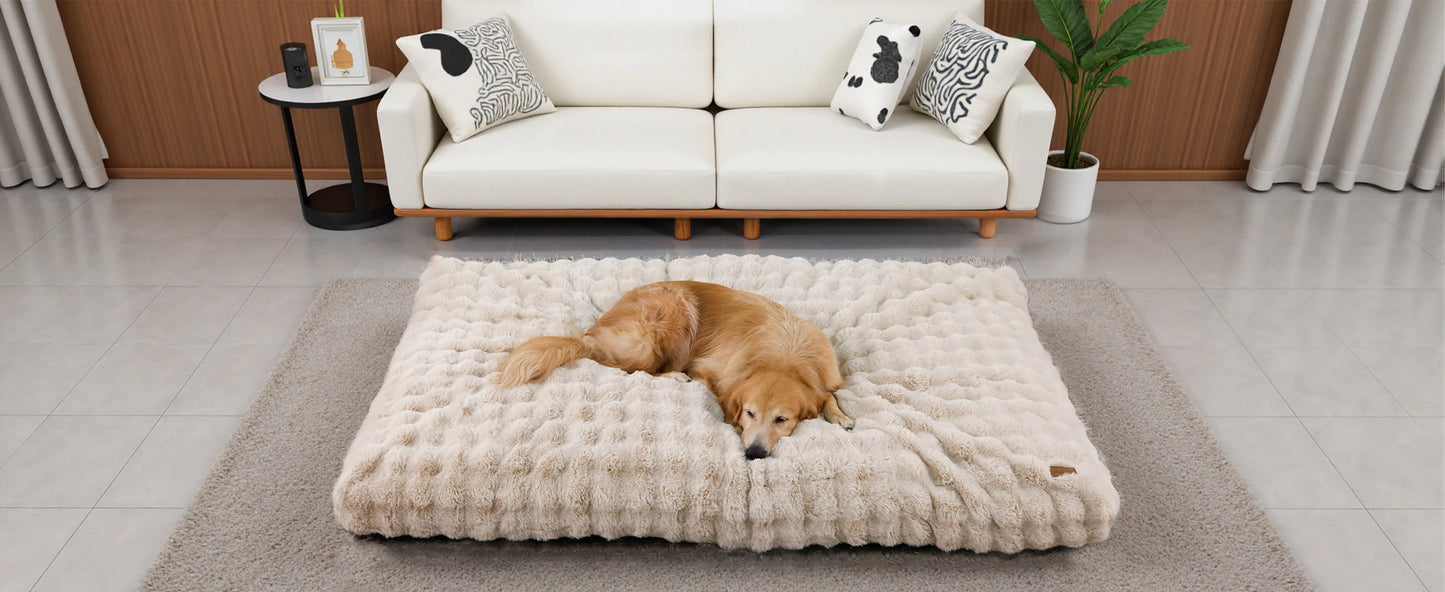 Ultra Plush Dog Bed ,Large Dog Crate Puppy Mattress, Washable Mat