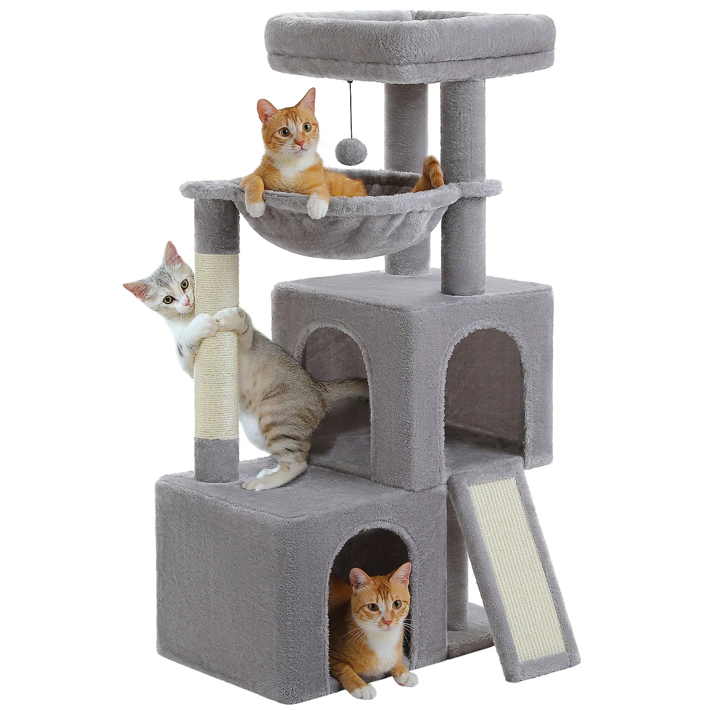 Large Cat Tree for Indoor Cats, Multi-Level Cat Tower with Sisal Scratching Post, 2 Spacious Condo, Cat Scratching Pad