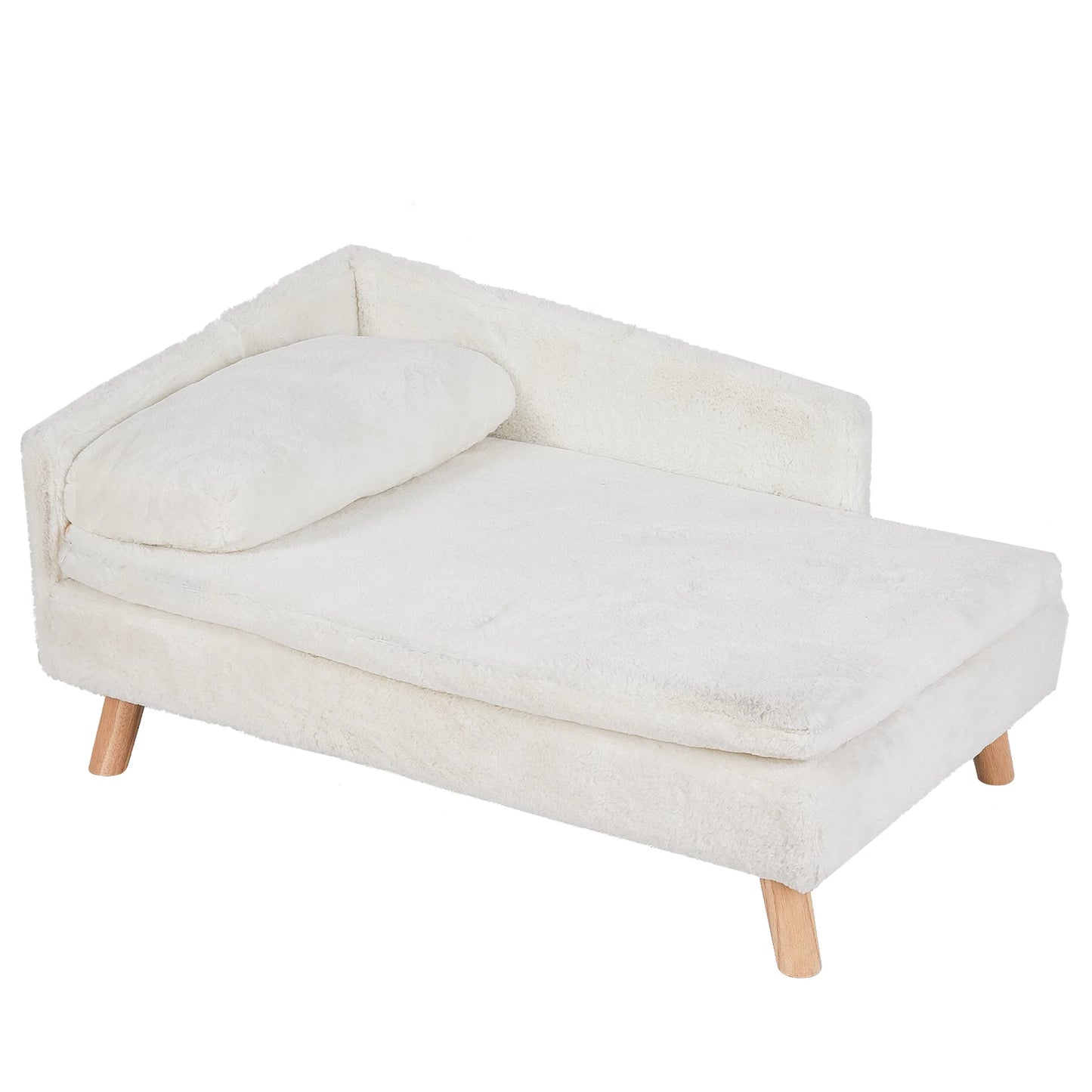 Elevated Pet Bed,Nordic Pet Stool Bed with Cozy Pad, Waterproof, with Sturdy Wood Legs for Small Dog or Kitten
