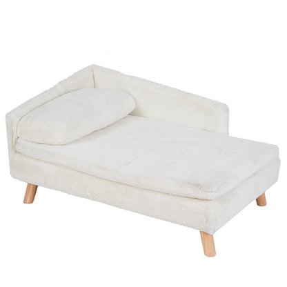 Elevated Pet Bed,Nordic Pet Stool Bed with Cozy Pad, Waterproof, with Sturdy Wood Legs for Small Dog or Kitten