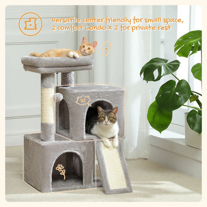 Large Cat Tree for Indoor Cats, Multi-Level Cat Tower with Sisal Scratching Post, 2 Spacious Condo, Cat Scratching Pad