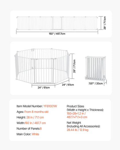 SucceBuy Baby Gate 28/30/36 Inches High, Dog Gate Easy Step Walk Thru, Child Pet Security, Pressure Mount Kit w/ Wall Cups