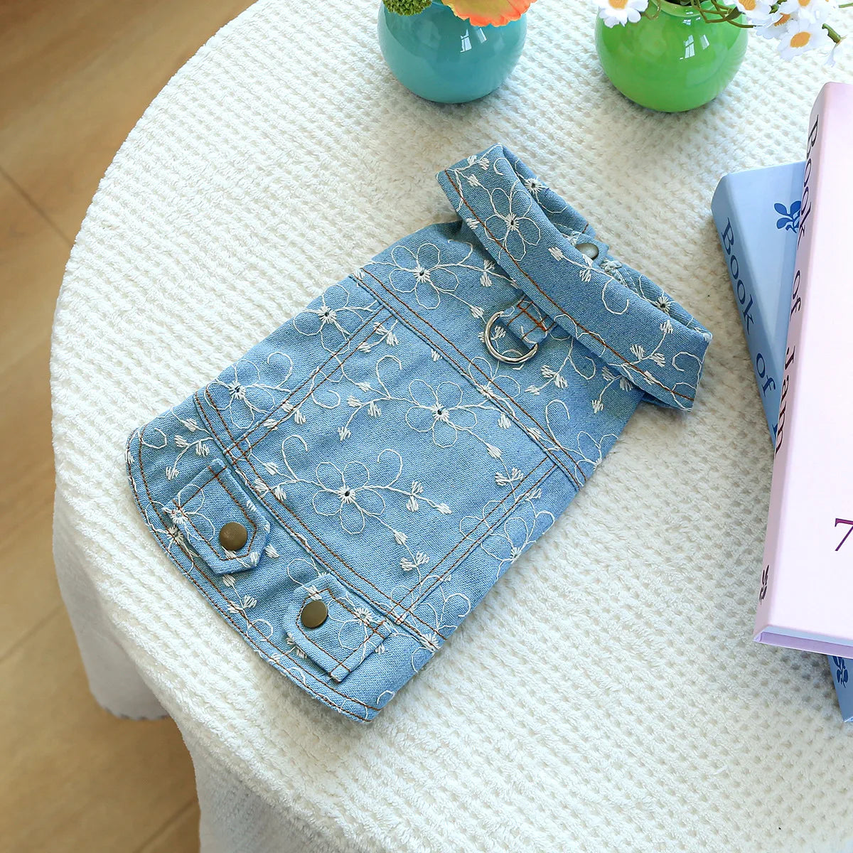 Denim Doggie Pet Jacket, Sleeveless Vest, Jeans Coat, Autumn or Spring Wear,  Apparel For Small, Medium, Dogs or  XS XL sizes for Cat or Puppy