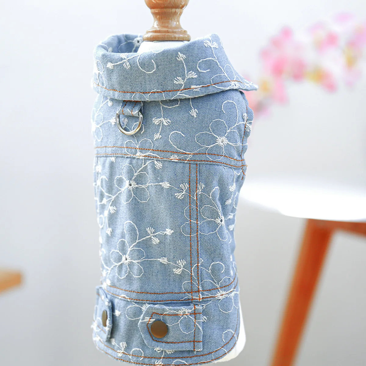 Denim Doggie Pet Jacket, Sleeveless Vest, Jeans Coat, Autumn or Spring Wear,  Apparel For Small, Medium, Dogs or  XS XL sizes for Cat or Puppy