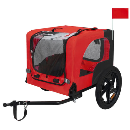 Foldable Pet Bike Trailer, Dog Bicycle Cart with Quick Release Wheels, Non-Slip Floor and, Safety Leash for Small or Medium Pets