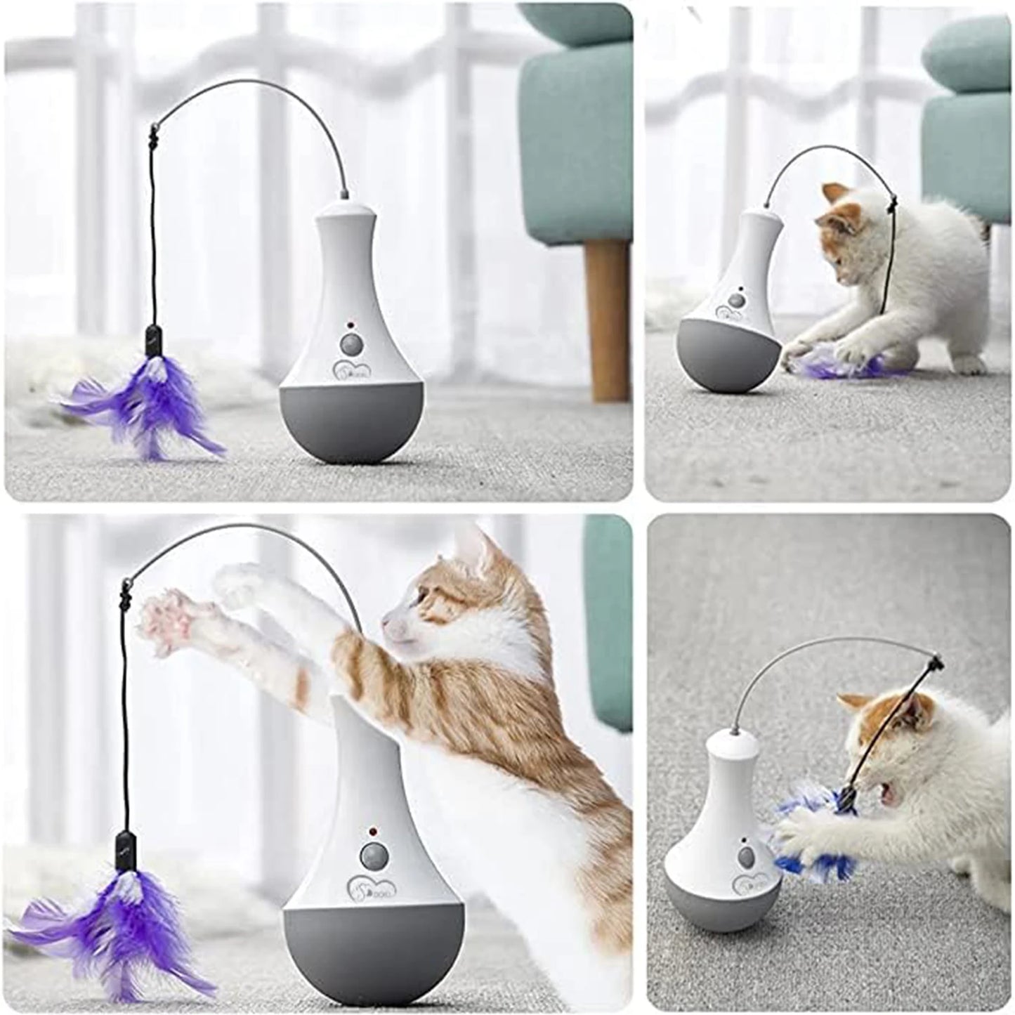 DOEL Cat Interactive Toys, Funny Feather Kitten Teaser