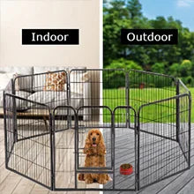 Dog Playpen | 40 Inch, 8 Panels | Heavy Duty Metal Pet Exercise Pen | Indoor Outdoor Fence Panels | Rust-Resistant, Removable