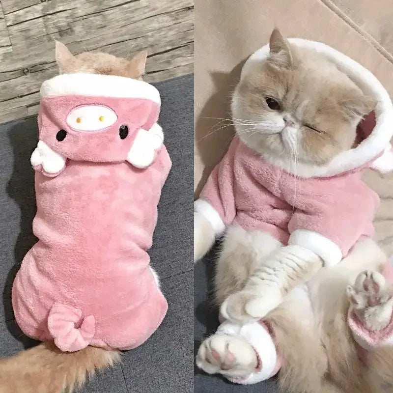 Soft Warm Fleece Dogs Jumpsuits with Hoodies, Pet Clothing for Small Dogs, Puppies and Cats