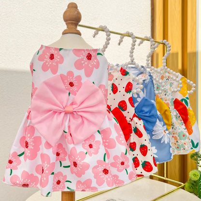 Dog Princess Dress,  Cute Printed Bow Lace,  Dog Dresses for Small, Medium, Puppies... Poodle , Chihuahua