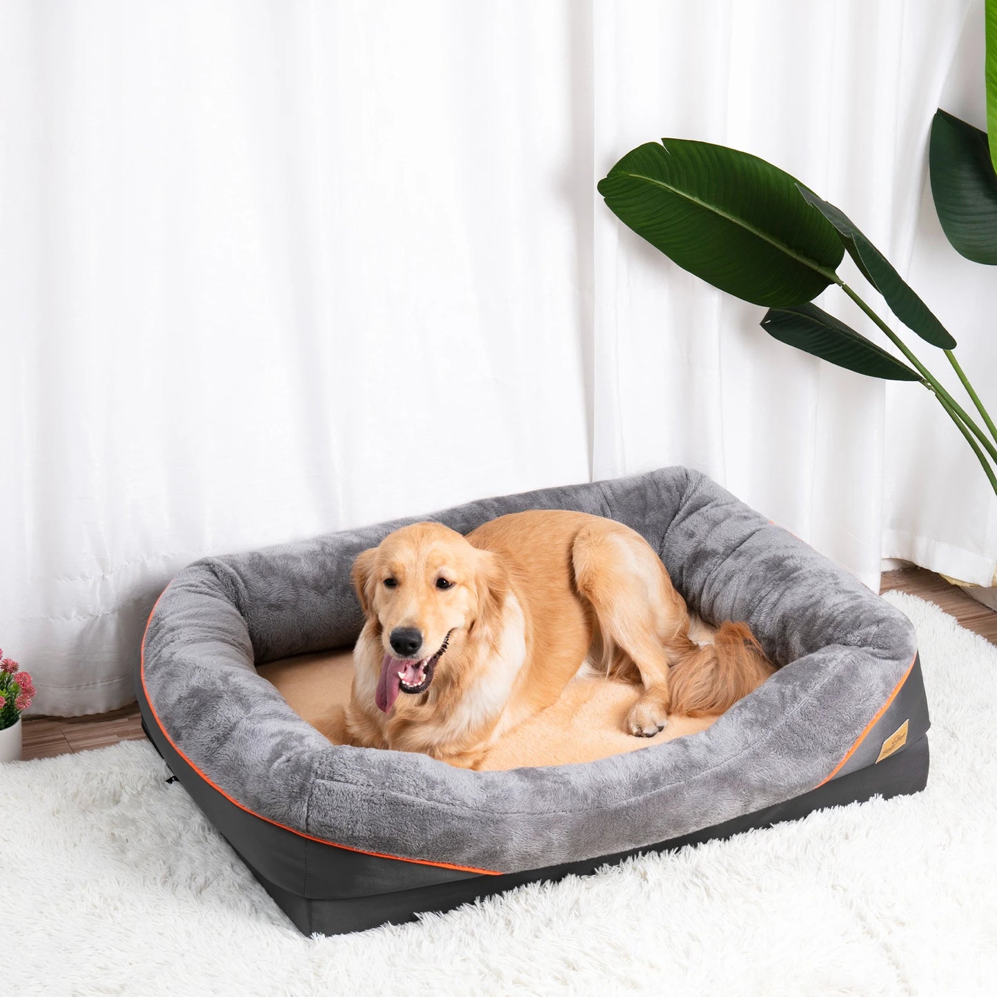 Large Dog Bed Soft and Comfortable ,Anti Allergy ,Warm Fleece, Removable Washable Cover, Waterproof