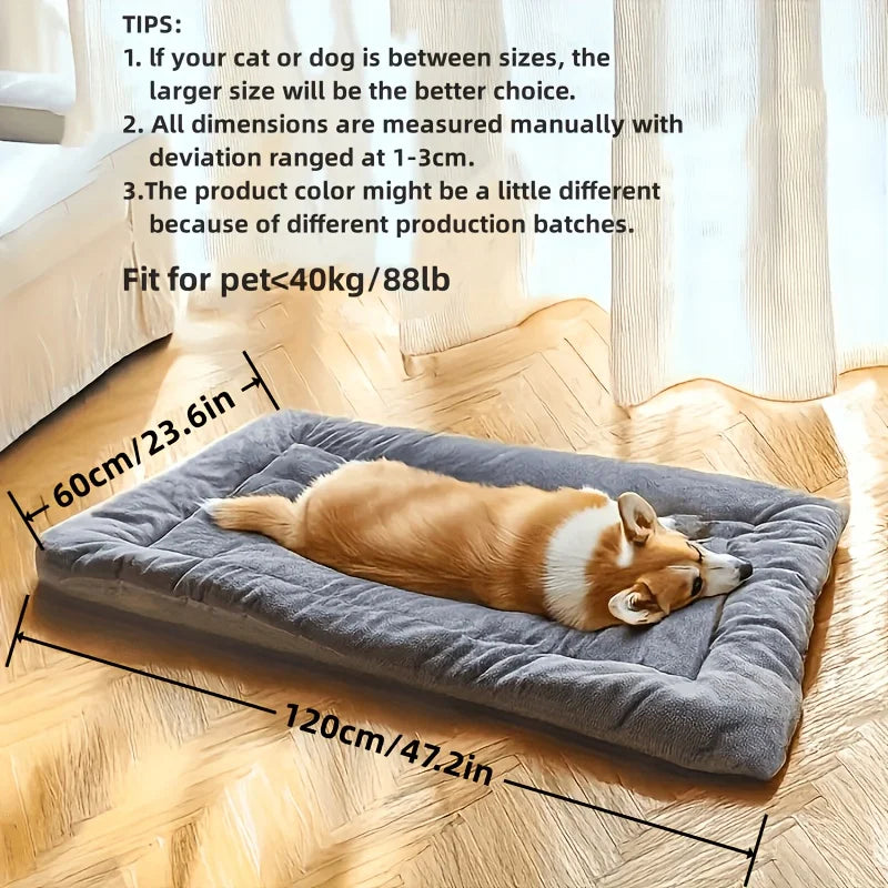 Oversized Plush Dog or Cat Bed - Winter Warm, Waterproof and Washable, Extra Thick Soft Fleece