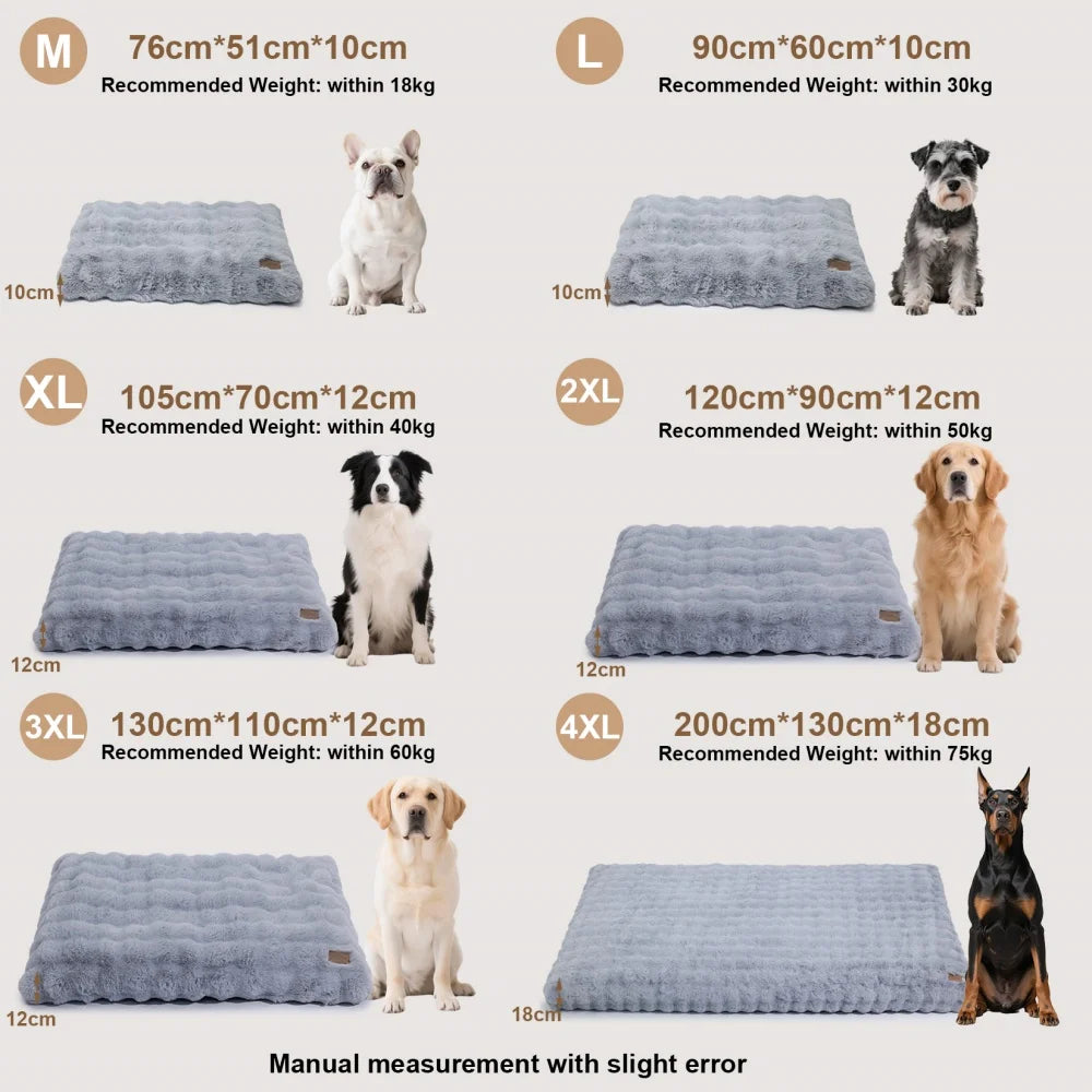 Ultra Plush Dog Bed ,Large Dog Crate Puppy Mattress, Washable Mat