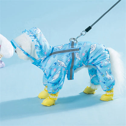 Cinnamoroll Pet Raincoat, Waterproof ,Hood Rain Jacket for Dogs of all Sizes - Keep Your Pup Dry and Stylish