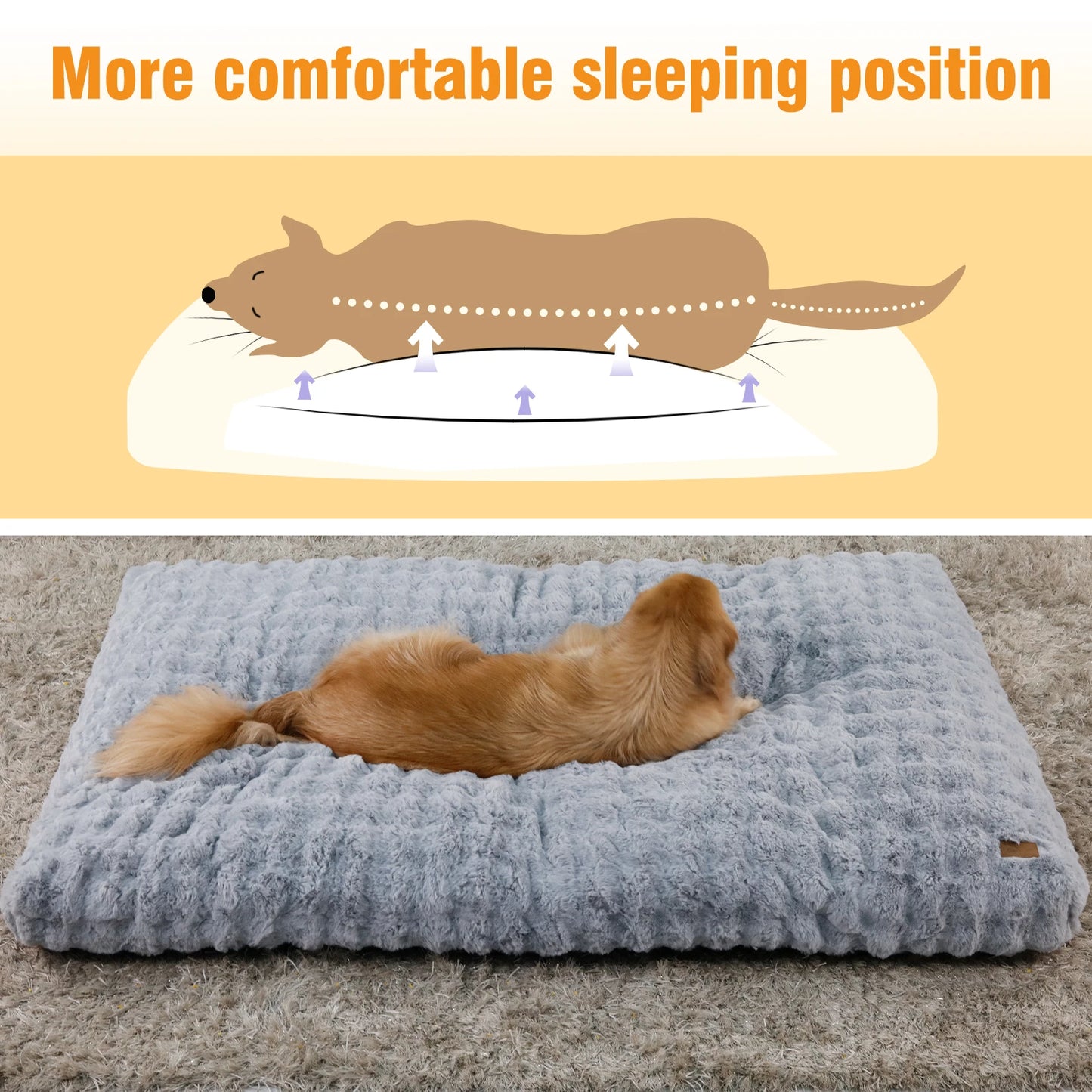 Ultra Plush Dog Bed ,Large Dog Crate Puppy Mattress, Washable Mat