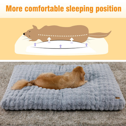 Ultra Plush Dog Bed ,Large Dog Crate Puppy Mattress, Washable Mat