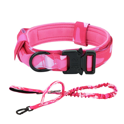 Dog Training Collar, Adjustable Tactical Dog Collar And Leash Set Control Handle For Small and Big Dogs