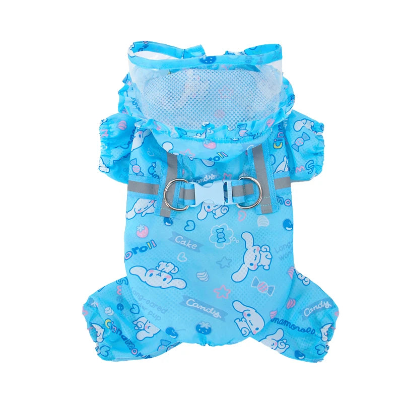 Cinnamoroll Pet Raincoat, Waterproof ,Hood Rain Jacket for Dogs of all Sizes - Keep Your Pup Dry and Stylish