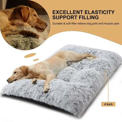 Dog Beds for Large Dogs, Plush Dog Crate Bed, Fluffy and Cozy Kennel Pad for Sleeping with AntiSlide