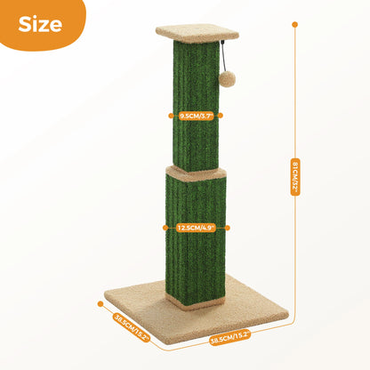 Large Cat Scratching Post for Indoor Cats, Ultimate Scratch Post with Woven Sisal Dangling Ball