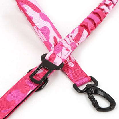 Military Pink Camouflage Dog Harness For Large and Medium Dogs , Adjustable Tactical Training Vest