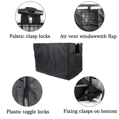 Wire Dog Crate with Cover, Double Door, Cover 42 Inches Heavy Duty Oxford Fabric