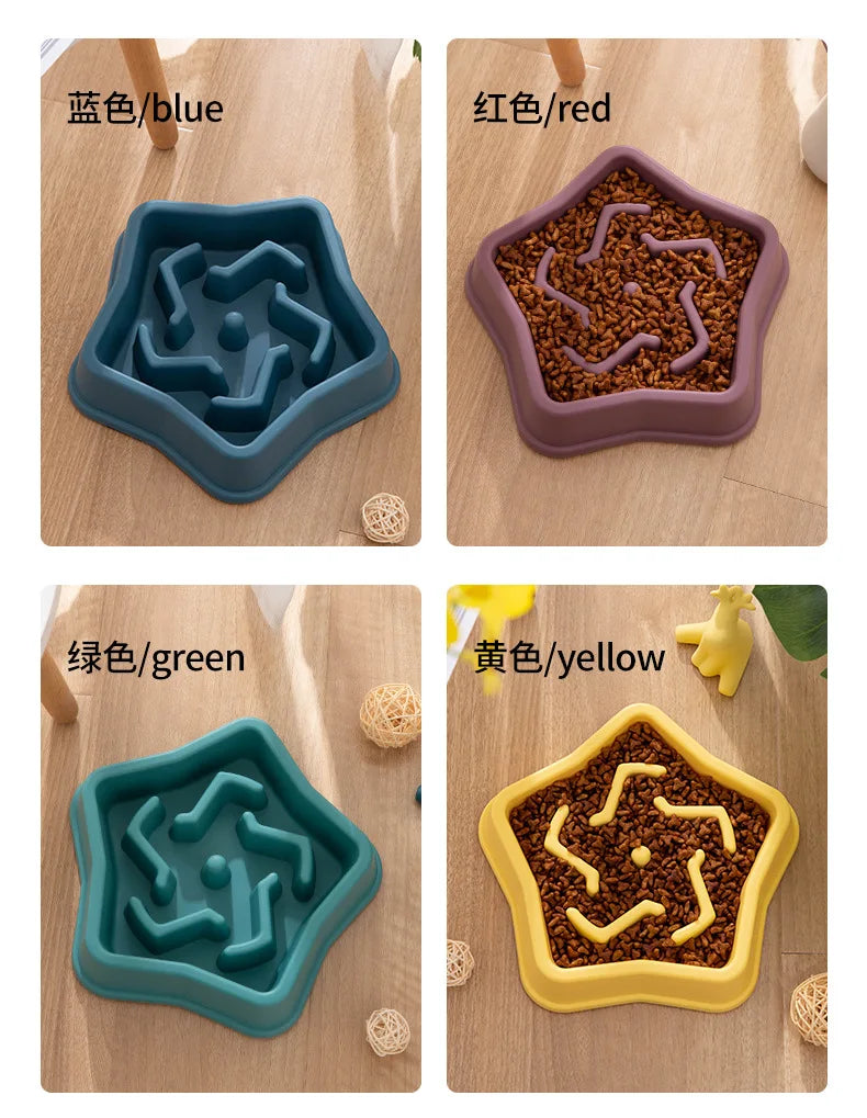 Pet Cat and Dog Slow Food Bowl, Anti-choking , Non-slip, Multiple Colors and Shapes