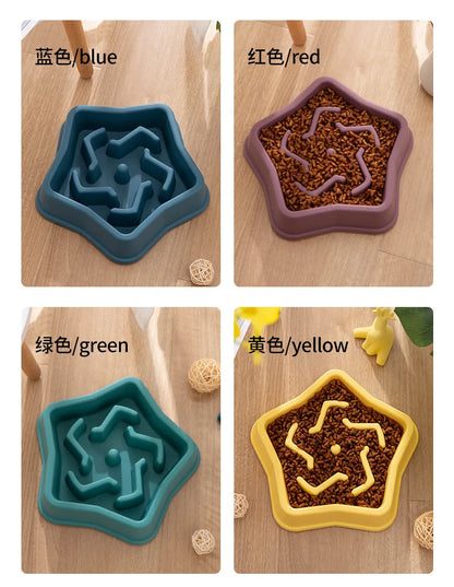 Pet Cat and Dog Slow Food Bowl, Anti-choking , Non-slip, Multiple Colors and Shapes