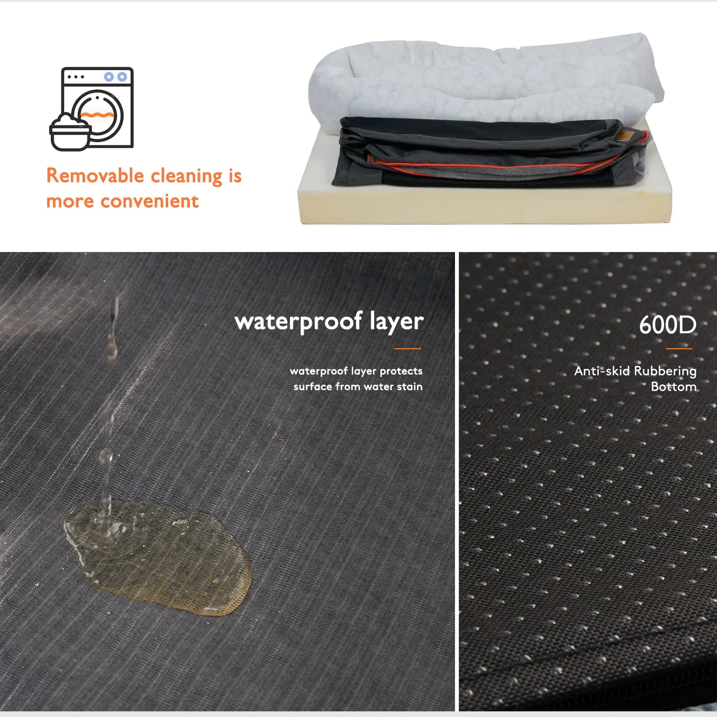 Large Dog Bed Soft and Comfortable ,Anti Allergy ,Warm Fleece, Removable Washable Cover, Waterproof