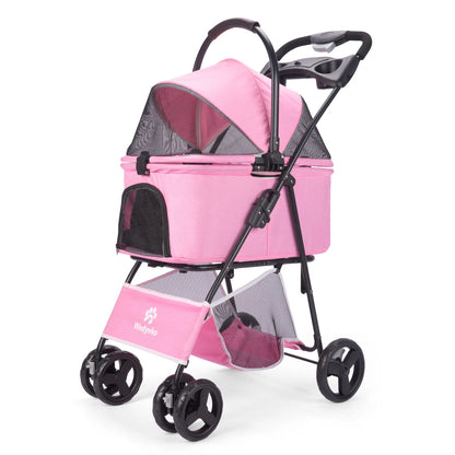 3 in 1 Pet Stroller with Removable Carrier, Folding Stroller for Small/Medium Dogs and Cats, Waterproof, All-Terrain