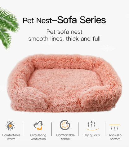 Thickened orthopedic dog bed for large dogs - egg sponge, easy to remove and wash plush cover, durable pet furniture,
